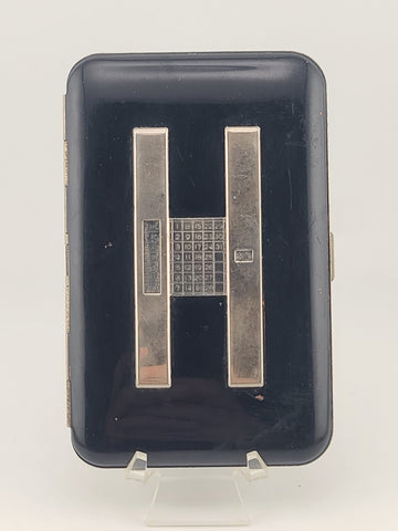 Rare 1930's Antique Up To-Date Enamel Cigarette Case Perpetual Date Calendar