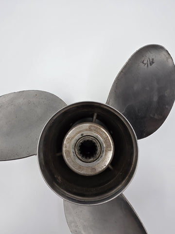 Vintage Stiletto Stainless Steel 3 Blade Boat Propeller 20321 01421 Spline Hub