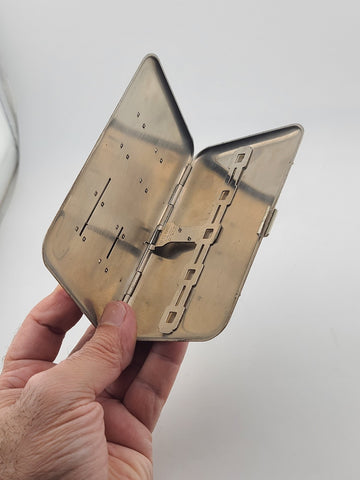 Rare 1930's Antique Up To-Date Enamel Cigarette Case Perpetual Date Calendar