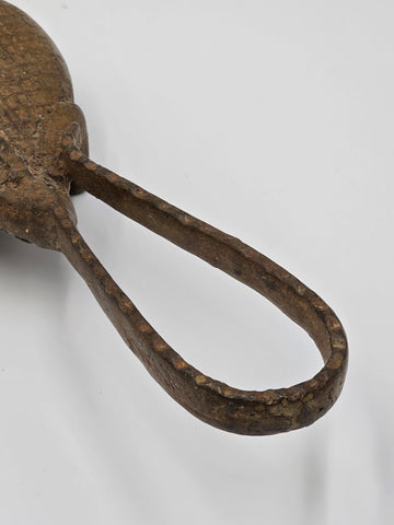 Rare African Senufo Bronze Crocodile with Rider Ritual Oracle Figure Lost Wax