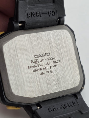 Ultra Rare Vtg Casio JP-100W Pulse Check digital watch 1987 First Pulse Watch