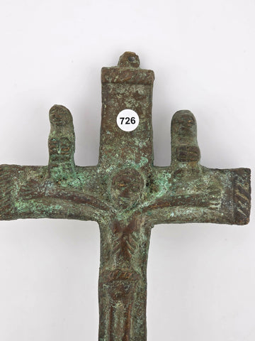 Antique Ethiopian Bronze Cross Crucifix Processional 18th C Coptic Christian