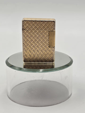 Ultra Rare Vtg S.T. Dupont Hermes Paris 20 Micron Gold Plated Lighter Guilloche