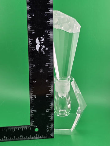 GORGEOUS ELEGANT LARGE ART DECO FACETED CRYSTAL PERFUME PERFUME/SCENT BOTTLE.