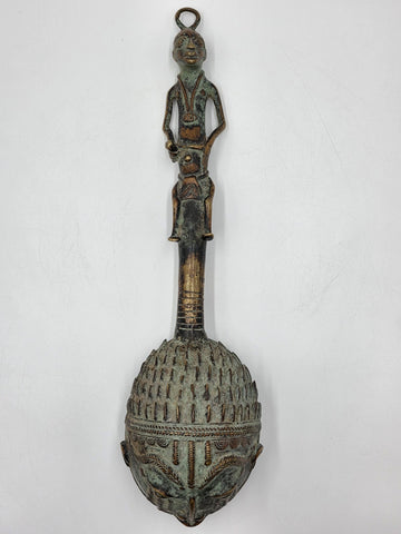 Rare Authentic Ashanti African Bronze Unity Cup Fertility Family Tribe Sculpture