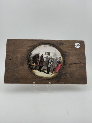 Rare Civil War Magic Lantern Slide Surrender of Robert E Lee to Ulysses S. Grant