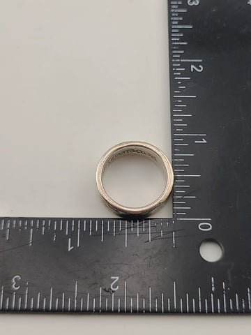 Authentic Tiffany & Co 1837 Sterling Silver 6.3mm Wide Concave Band Ring Size 7