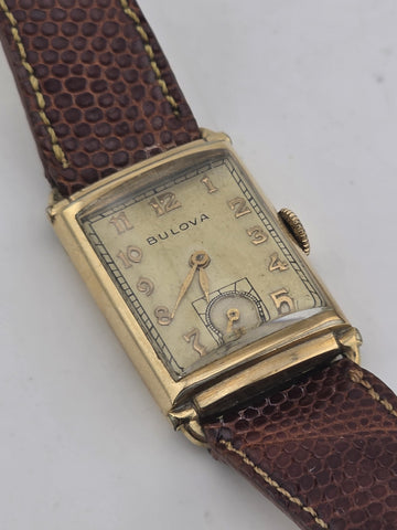 Antique 1941 Bulova President 10k GF Wristwatch. Phil Collins Estate. Read Works