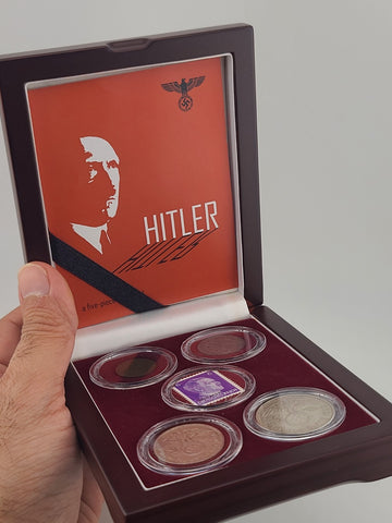 Adolf Hitler Third Reich 5-Piece Historic Boxed Collection Including Rare Stamp
