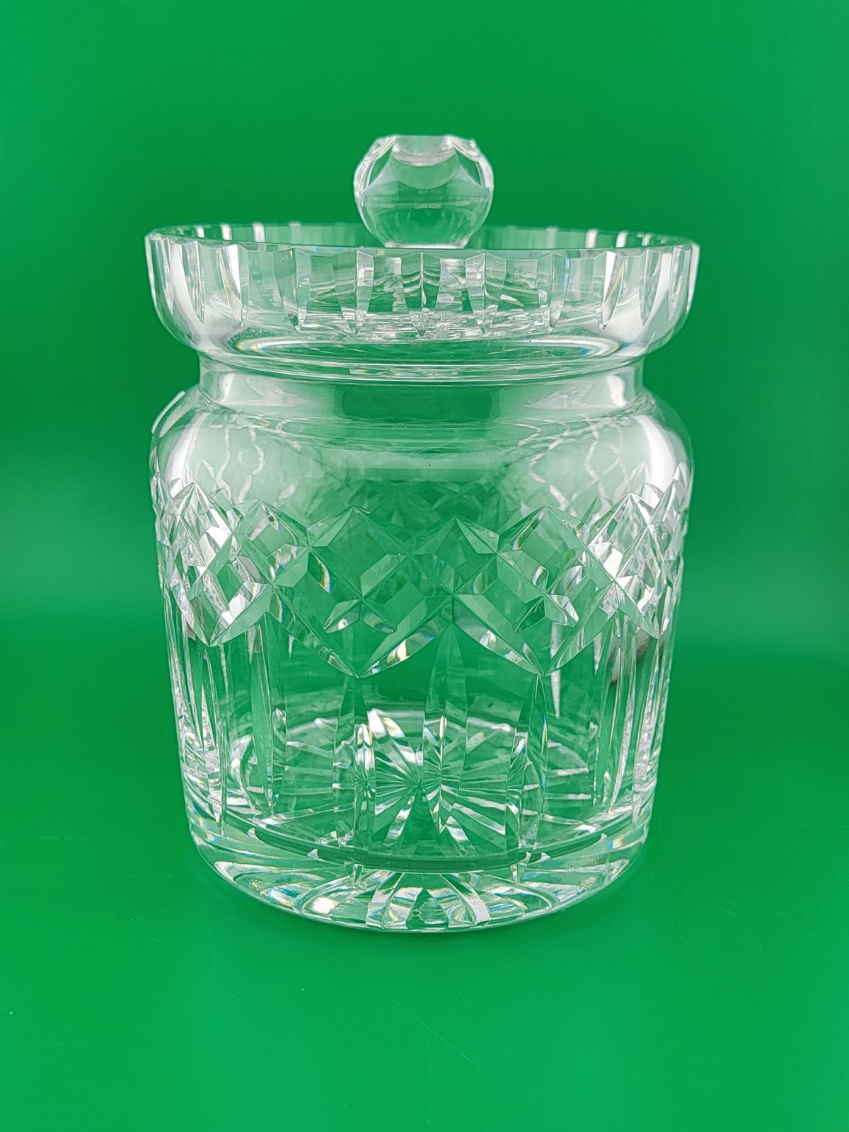 Vintage Waterford Crystal Lismore Lidded Biscuit Barrel Jar Canister Ireland