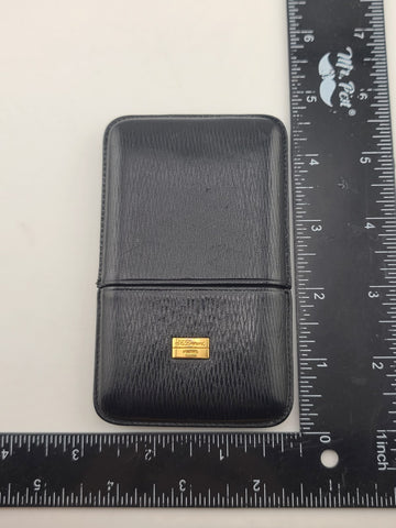 Rare Vintage S.T. Dupont Paris Black Leather Cigarette Case Made in Spain
