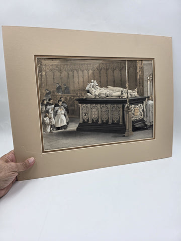 Tomb Of De Lalaing 19th C British Lithograph Day & Son Queen’s Printer 20x16