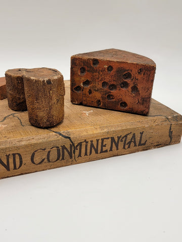 Antique 19th C One Of A Kind English & Continental Wooden Cheese Display Board.