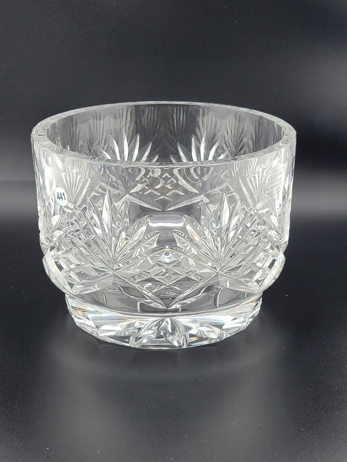 Vintage Illusions 24% Full Lead Crystal Clear Footed Bowl Hand Cut Germany