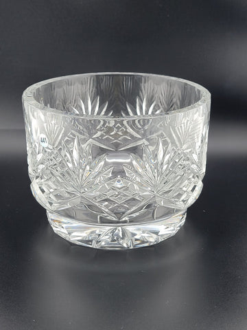 Vintage Illusions 24% Full Lead Crystal Clear Footed Bowl Hand Cut Germany