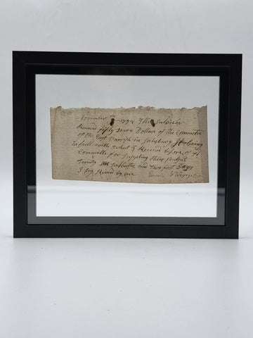 Ultra Rare 1798 Enoch Whipple Signed Church Receipt Salisbury MA Pulpit Payment