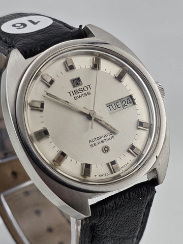 Vintage 1972 TISSOT Seastar Men's Automatic Swiss Watch Day Date. Working Cond.