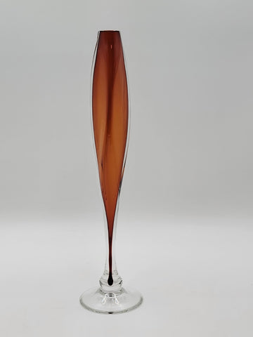 Tom Anderson Glasshouse Studio Seattle Art Glass Pedestal Bud Vase Signed. 14 In