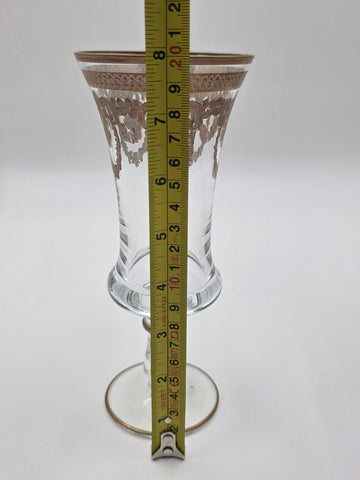 Set Of 8 Neiman Marcus Arte Italica Medici 24K Gold Glasses Goblets. 8 In Tall.