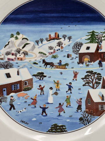 Villeroy & Boch Naif Laplau 4 Dinner Plates Christmas Village Noah Ark 10.5 Inch
