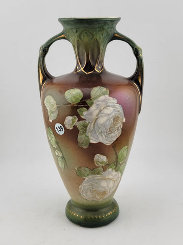 Antique ROBERT HANKE RH AUSTRIA Royal Wettina Floral PORCELAIN PORTRAIT VASE.