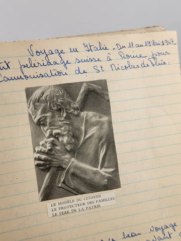 Rare OOAK Handwritten 1947 European Travel Memoir W Photos  Post WWII Era French