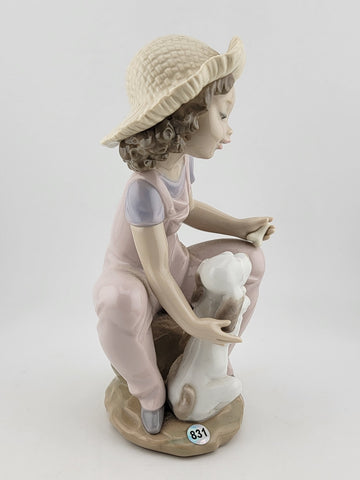 RETIRED LLADRO 6680 "FRIENDS FOREVER" GIRL W/DOG 1999 COLLECTOR SOCIETY FIGURINE