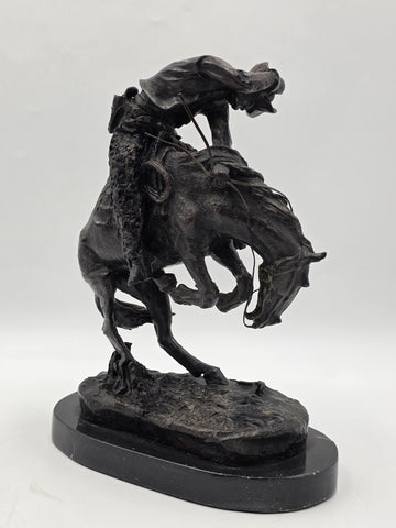 Frederic Remington The Rattlesnake Bronze Sculpture Cowboy Horse Western 12"