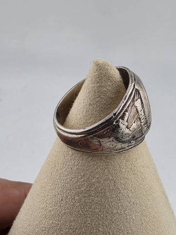 1940's Sterling Silver DeMolay Masonic Chevalier Ring Knights Templar Fraternal