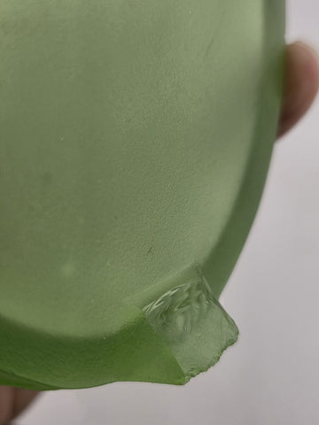 Antique Victorian Lady Uranium Vaseline Glass Trinket Powder Jar Box With Lid