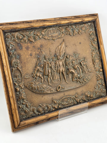 The Landing of Columbus Union Case-1856 Engraving cast as Bronze Plaque 1892-93