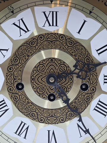 Vtg Franz Hermle 340-020 Mantel Clock W Germany 8-Day Westminster Chime Working.