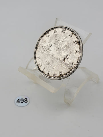 Vintage 1962 Canadian $1 Voyageur Silver Dollar $1 Coin. Elizabeth II Coin.