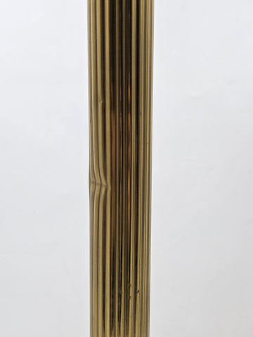 Pair Antique Monumental Brass Fluted Column Candlestick Neoclassical Regency 22”