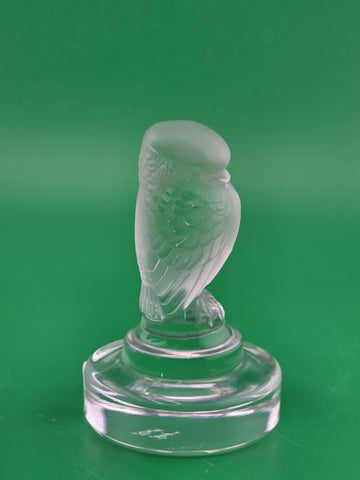 Vintage Signed Lalique Frosted Crystal Hawk Bird Of Prey Made In France