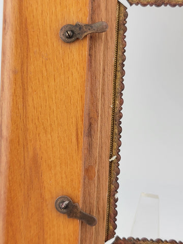 Antique Highly Ornate Brass Picture Frame 4 In X 3 In Marked Henner Fabiola.