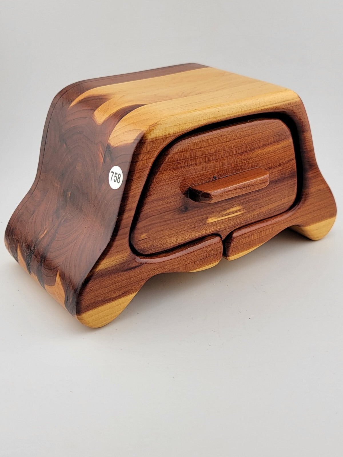 Rare One Of A Kind Vintage Walnut and Baltic Birch Single Drawer Bandsaw Box
