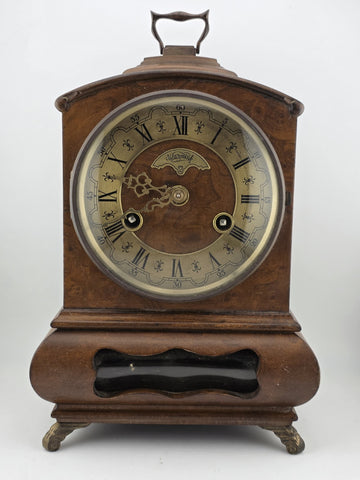 Vintage Warmink WUBA Mantel Shelf Dutch clock 8 day table Hermle striking. Works