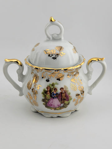 Antique Bavaria Germany Sevres Tea or Coffee Set. Guilded Hand Painted 24k Gold