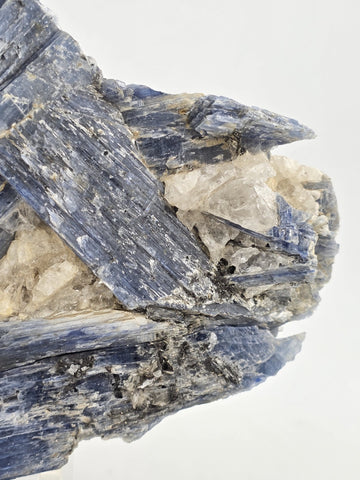 Large Blue Kyanite Crystal Cluster with Quartz Matrix Display. 1 Lb 6 Oz.