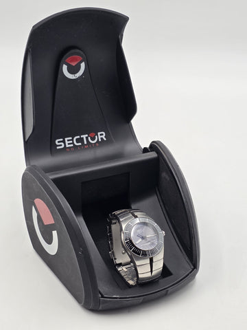 Sector 880 Swiss Made Quartz 34mm Sapphire 100M Steel Watch 2653881745 Box Works