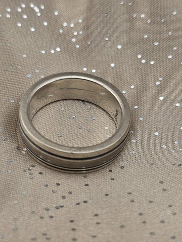 Rare James Avery 925 Sterling Silver Titanium Men's Wedding Band Ring Size 11.5