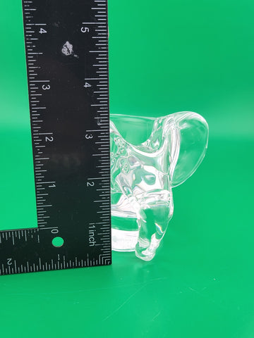 Vtg 1950s Art Vannes France Clear Crystal Elephant Pipe Holder-Marked on Base