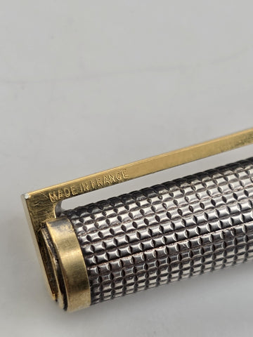Vintage S.T Dupont Montparnasse Ciselé Ballpoint Pen - Palladium & Gold Plated