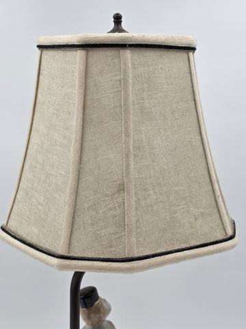 Antique 1940's Monkey Bellhop Figural Table Lamp Mid Century Ceramic Butler Lamp