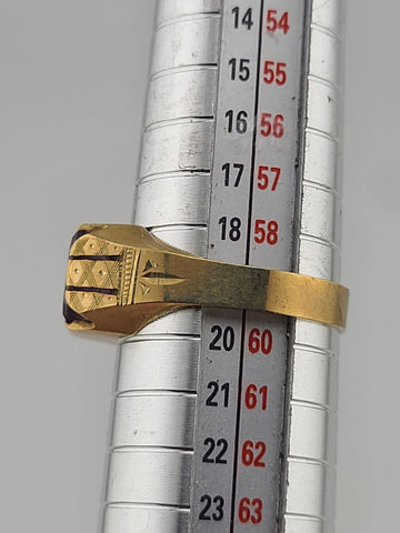 Vintage Mens 10k Solid Gold Masonic With Ruby Ring Size 9 Weight 4.3 Grams