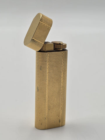 Vintage Cartier Paris Gold Tone Guilloche Flip Top Lighter Swiss Made 18072E