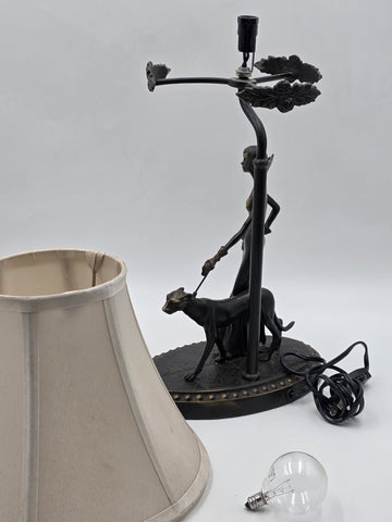 Rare Vintage The "Mascarade" Bronze Sculpture by Demetre Chiparus Lamp. Read.