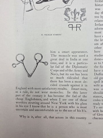 Rare 1893 Vogue Leaf "WON AT SIX FEET" Equestrian Horse Jump H. Pelham Robbins