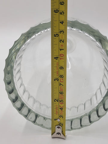 Rare Vintage Flamant France XL Crystal Decanter Ribbed Cut Glass w Stopper 15”